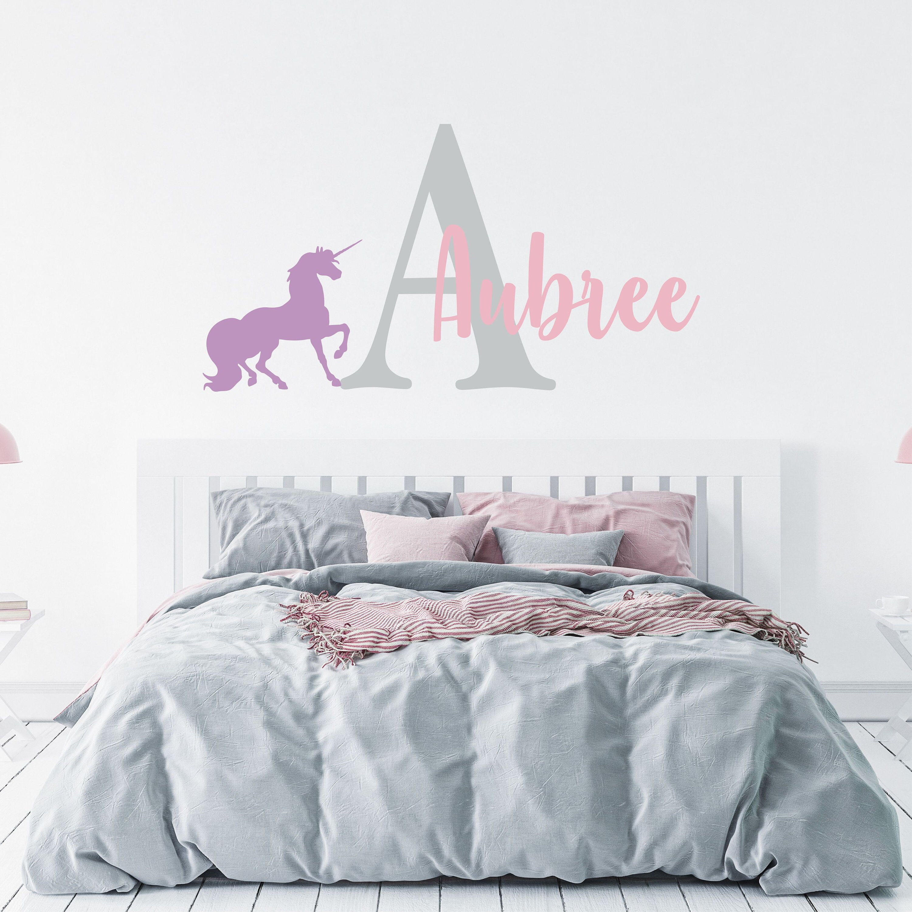 Personalized Name Unicorn Wall Decal Custom Name Unicorn Etsy