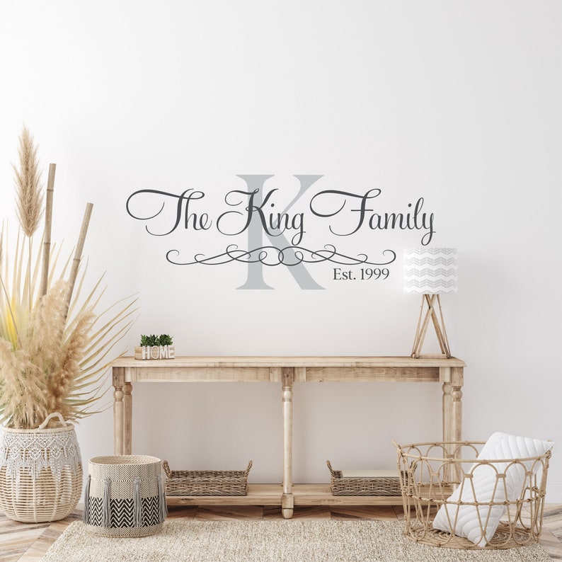 Personalized Family Name Wall Decal - Custom Family Name Vinyl Wall ...