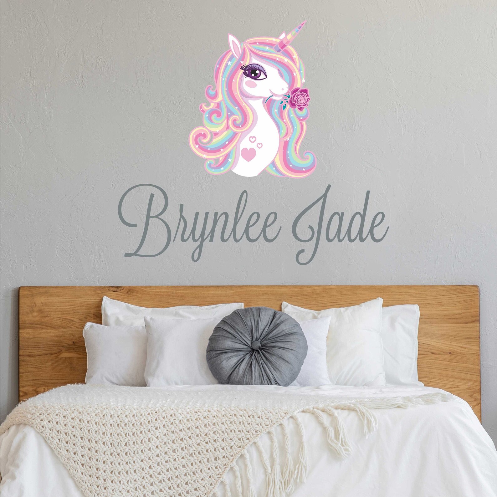 Custom Name Unicorn Nursery Wall Decal Girls Personalized Etsy
