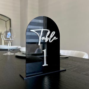 Acrylic Table Numbers - Custom Acrylic Table Numbers - Black Acrylic Table Numbers - Wedding Seating Chart  - Frosted Acrylic Table Numbers