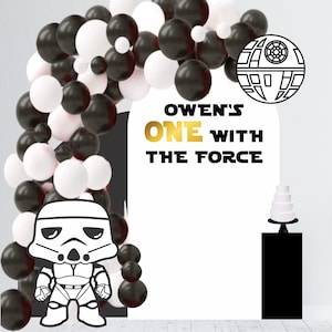One with the Force Birthday Decal - One with Force First Birthday - First Birthday Decals for Balloon Arch - Wars Cutouts - 1st Birthday