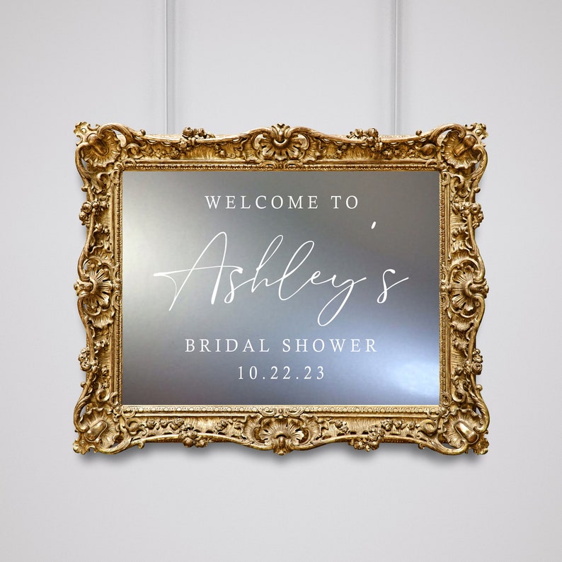 Bridal Shower Welcome Wall Decal Bridal Shower Welcome Sign Engagement Personalized Wall Decal Sticker Wedding Bridal Shower Sign image 1