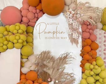 Our Little Pumpkin is on the way - Pumpkin Theme Baby Shower Sticker for Balloon Arch - Halloween Baby Shower - Pumpkin Theme Baby Shower