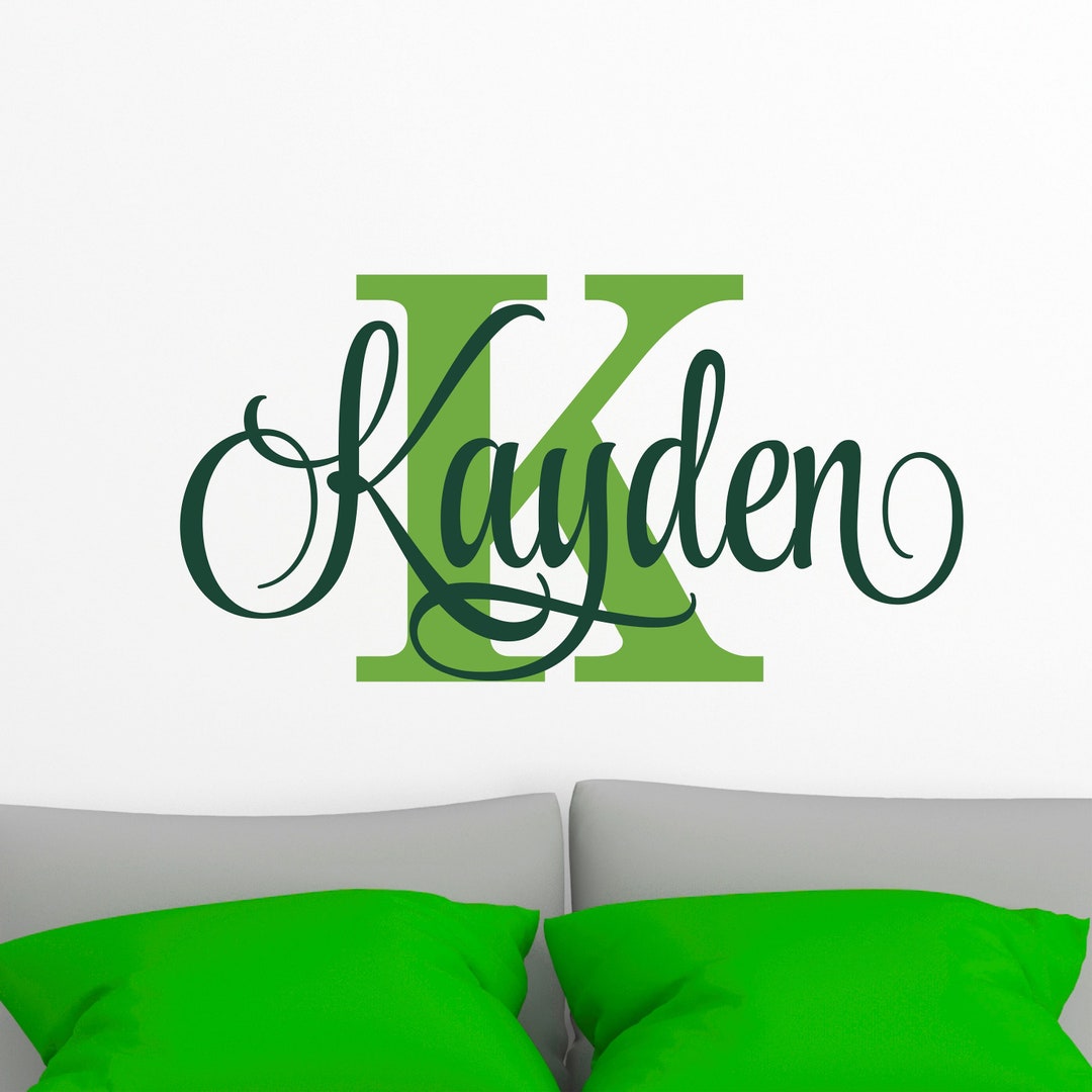 Name Wall Decal Teen Boys Room Decor Baby Boy Nursery Name Decal ...