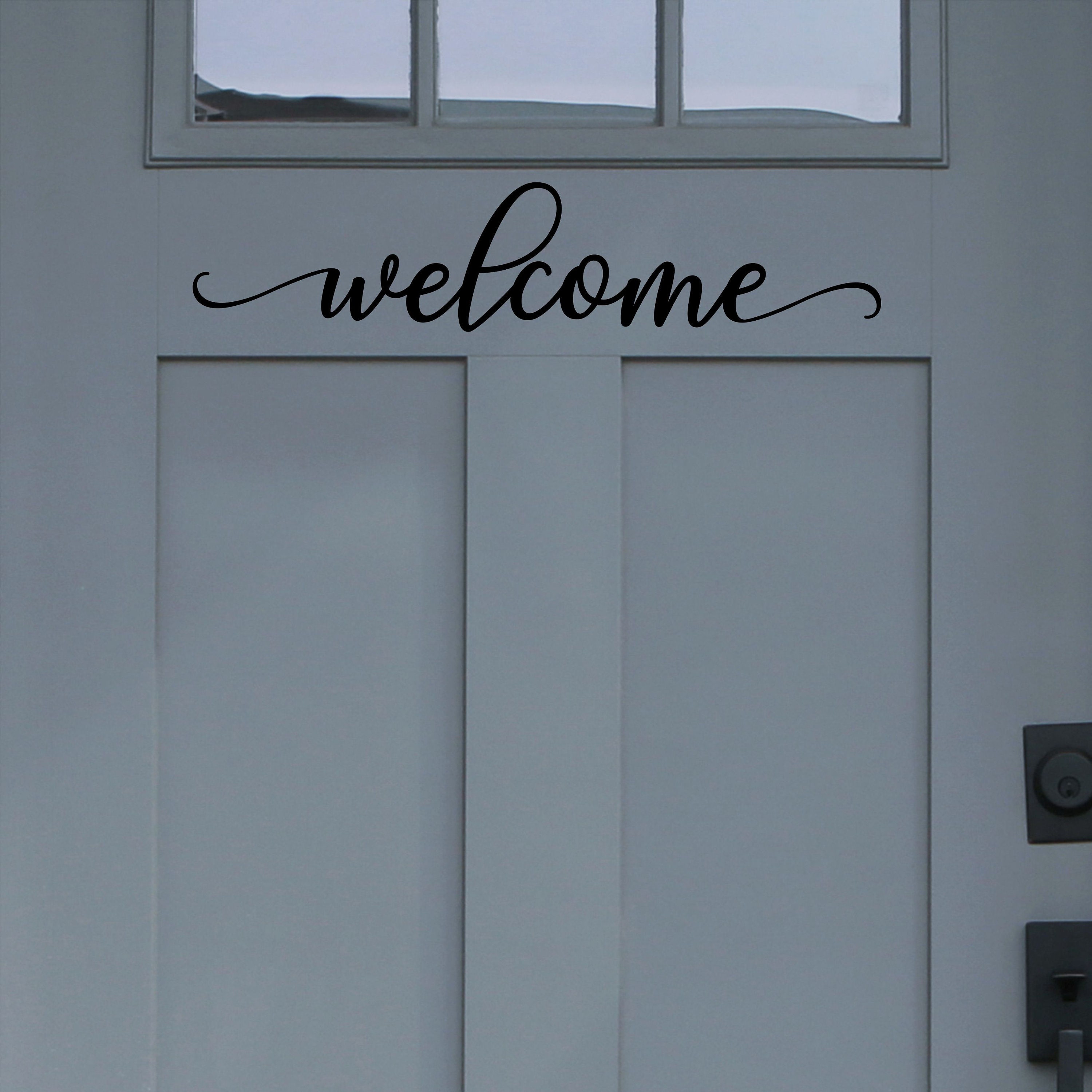 Welcome Door Decal Front Door Decal Wall Decor Vinyl - Etsy