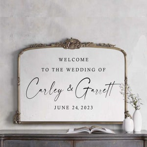 Welcome to Our Wedding Wall Decal - Welcome Stick for Mirror - Engagement Party - Wedding - We're so glad you are here - Wedding Stickers