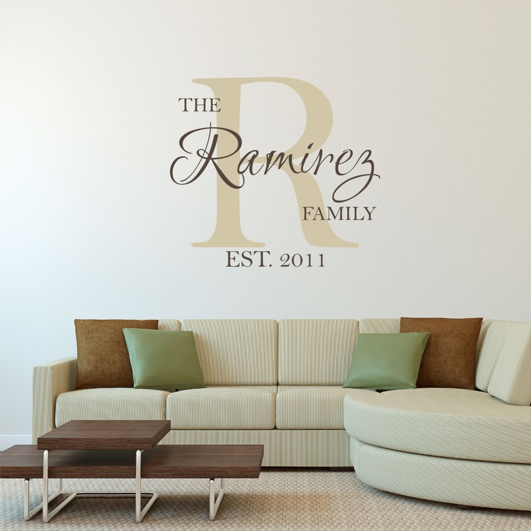 Personalized Family Name Wall Decal - Custom Family Name Vinyl Wall ...