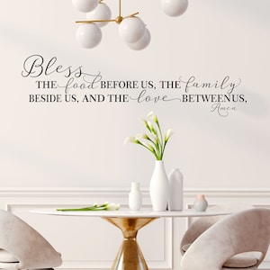 Bless the Food before Us Decal - Scripture Wall Decal - Inspirational Wall Quotes - Wall Decor - Vinyl Lettering - Scripture Stickers - Amen