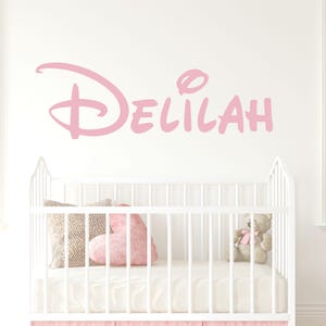 Personalized Girls Name Wall Decal Childrens Room Girls Bedroom Baby Nursery Vinyl Lettering Monogram Princess Name Gold Vinyl Minnie Font