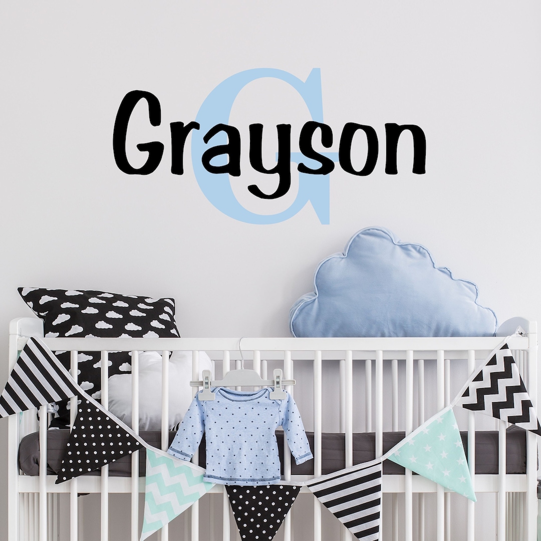 Personalized Wall Decal Boy Name Wall Decal Nursery Wall Decal