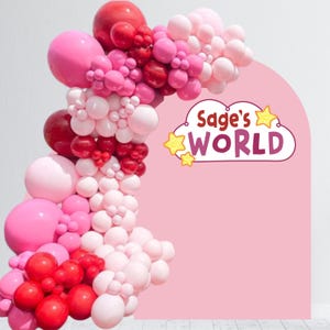 World Birthday Party - Happy Birthday Backdrop - World Theme Birthday Sticker for Balloon Arch - ABC Birthday Sticker - Street Party -