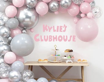 Happy Birthday Decal - Happy Birthday Party Backdrop - Clubhouse Birthday Party - Personalized 1st Birthday Decoration - Clubhouse theme