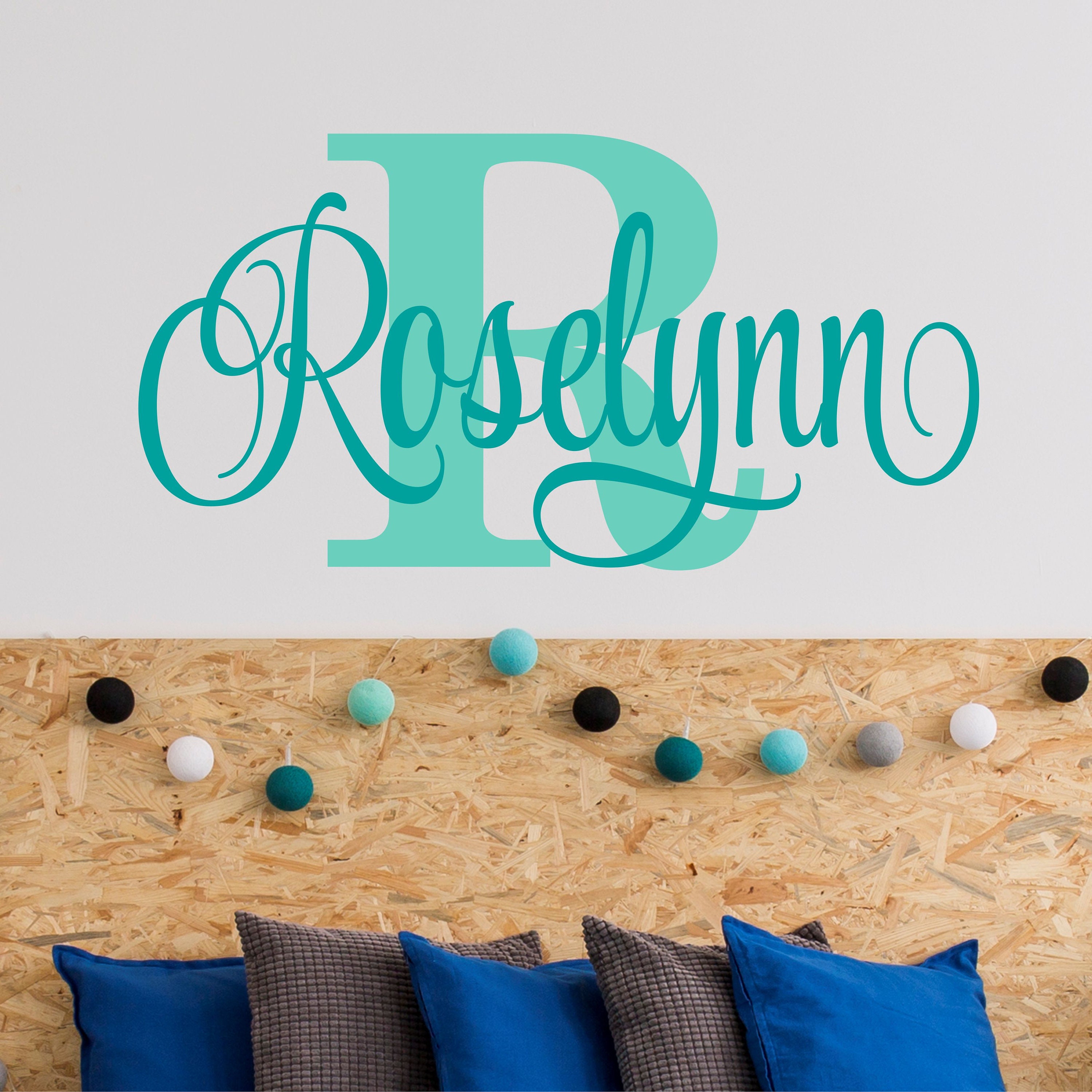 Personalized Wall Decal Girl Name Wall Decal Nursery Wall Etsy