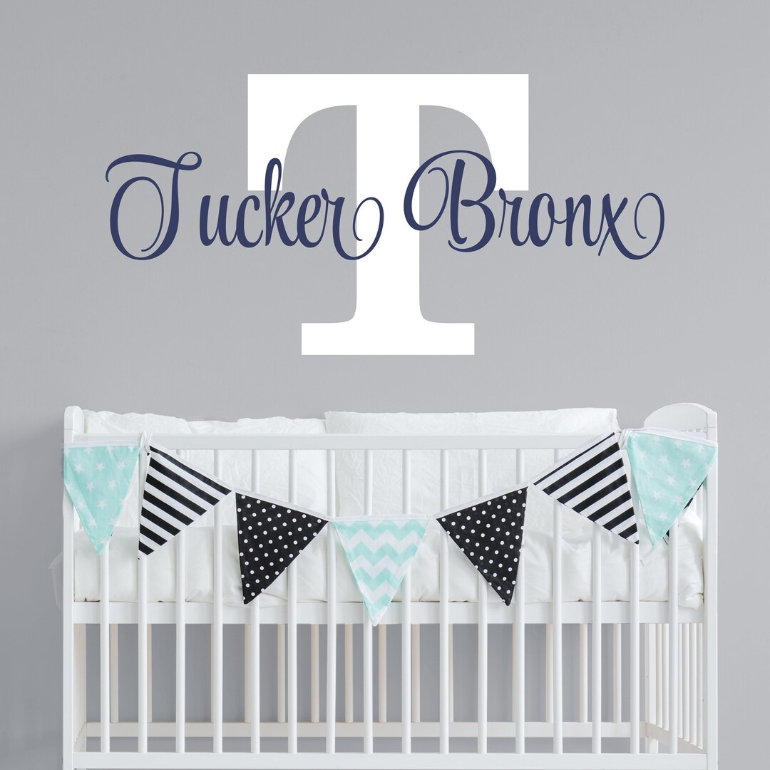 Personalized Wall Decal Boy Name Wall Decal Nursery Wall Decal ...