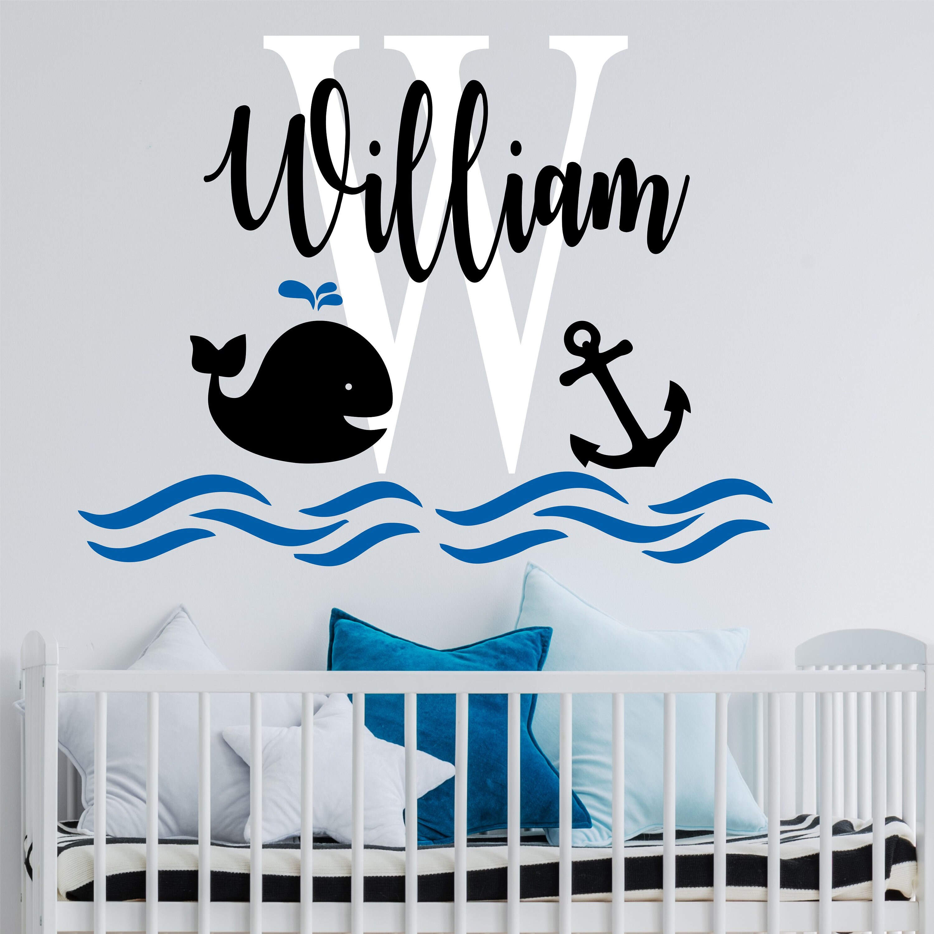 Personalized Wall Decal Boy Name Wall Decal Nursery Wall Decal - Custom ...