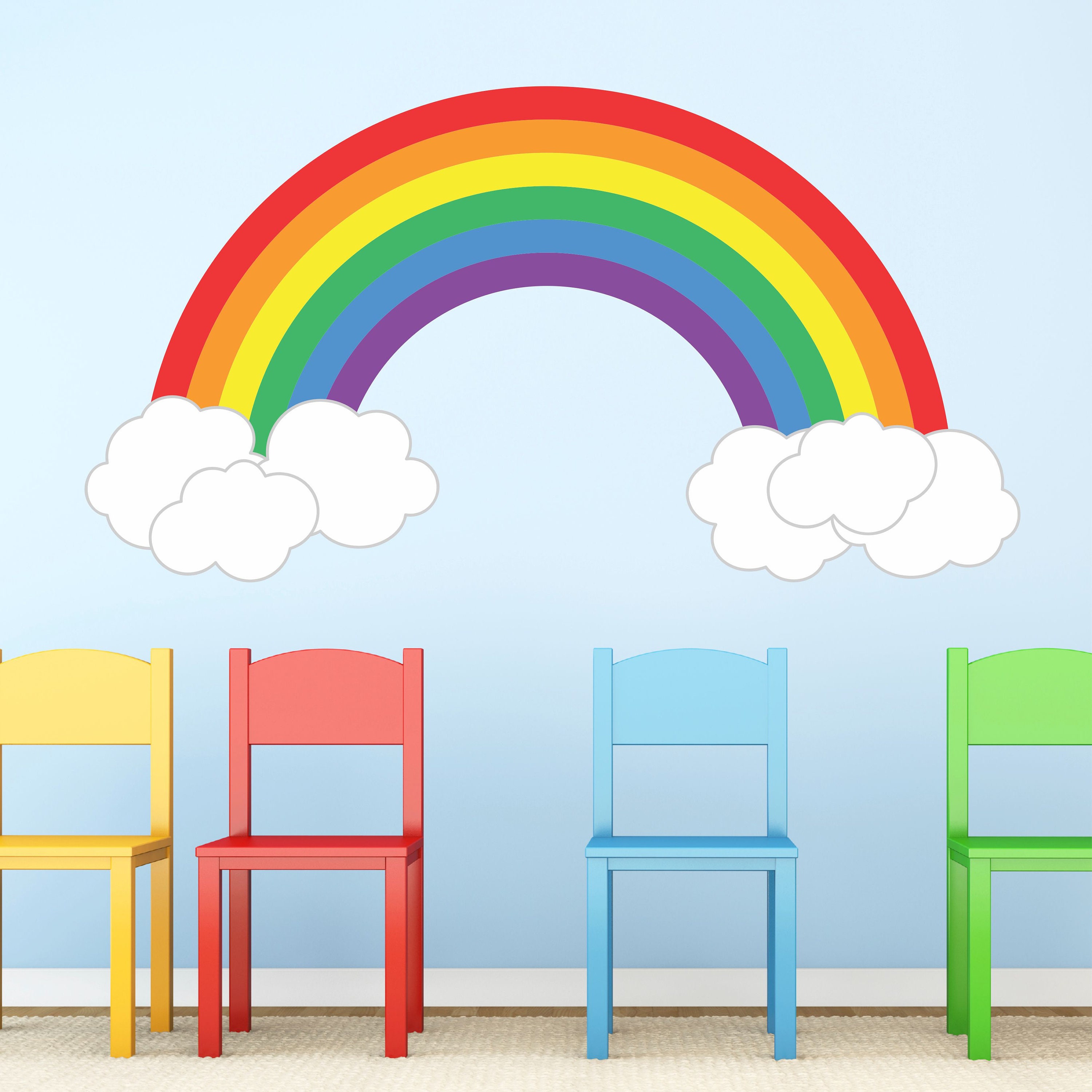 Wall outlet decals rainbow