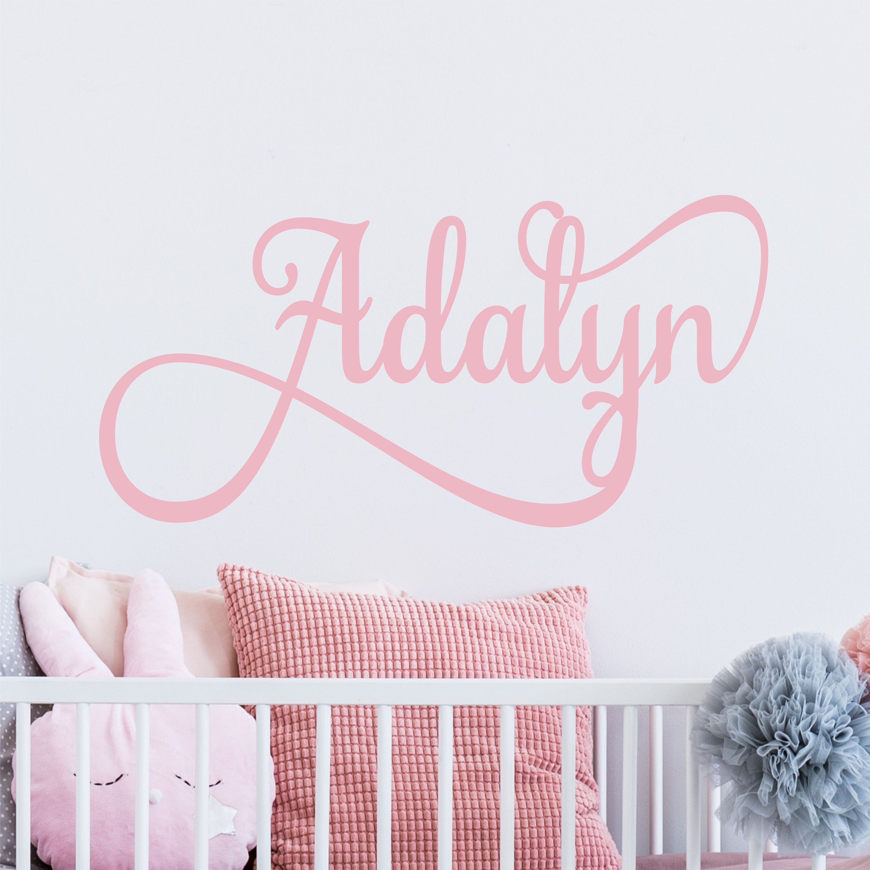 Personalized Wall Decal Girl Name Wall Decal Nursery Wall Etsy