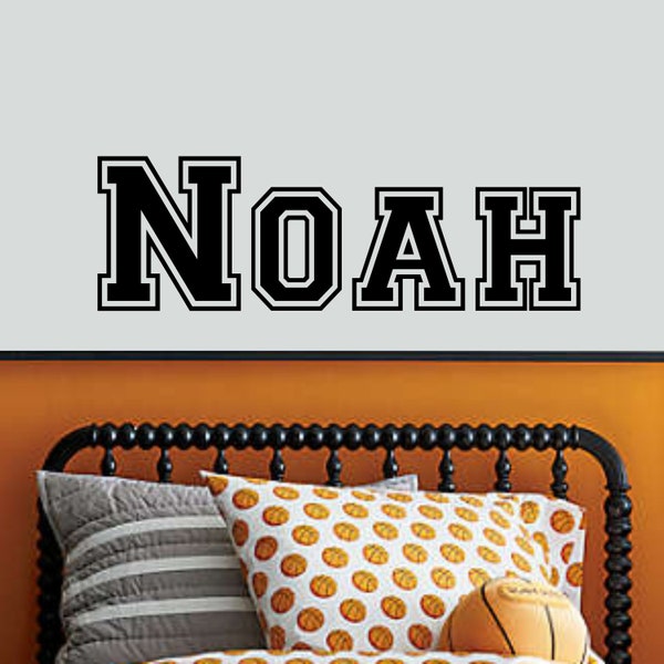 Personalized Wall Decal Boy Name Wall Decal Nursery Wall Decal Personalized Name Decal Vinyl Wall Decal Boys Name Decal Vinyl Basketball