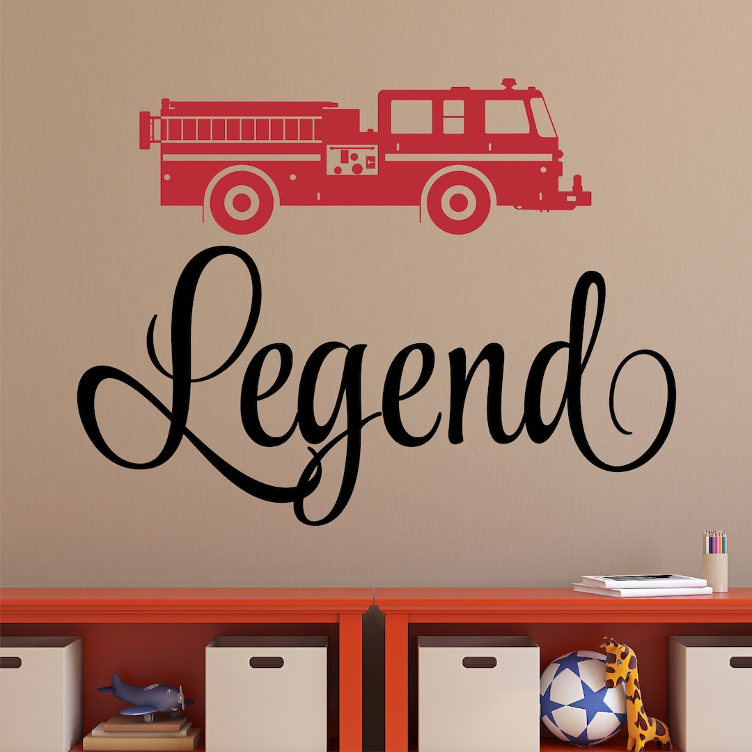 Personalized Name Fireman Wall Decal - Custom Name Fireman Wall Sticker ...