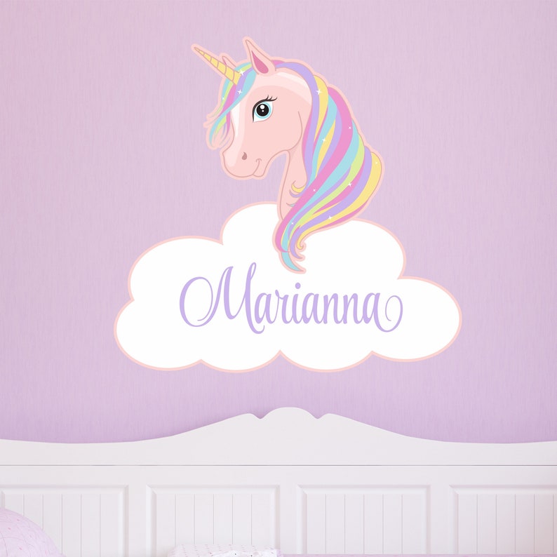 Unicorn Wall Decal Personalized Name Custom Name Unicorn Etsy