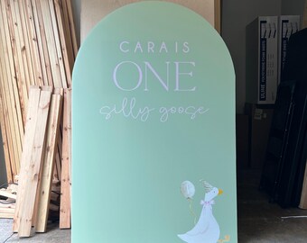 One Silly Goose Birthday Party Backdrop - One Silly Goose Theme Birthday Backdrop - One Silly Goose First Birthday - Custom Printed Backdrop