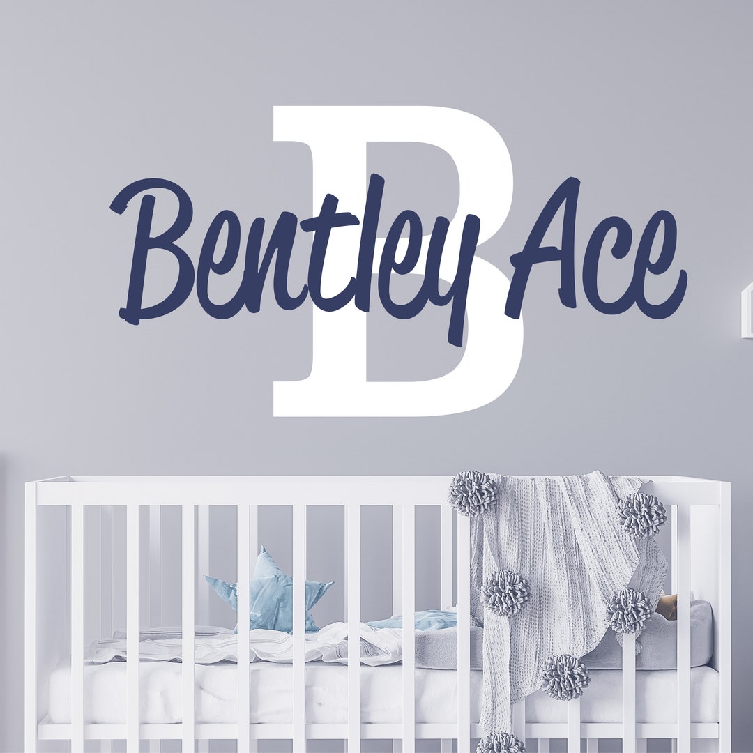 Personalized Wall Decal Boy Name Wall Decal Nursery Wall Decal ...