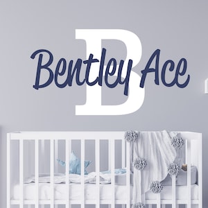 Personalized Wall Decal Boy Name Wall Decal Nursery Wall Decal Personalized Name Decal Vinyl Wall Decal Boys Name Decal Name Initial Decal