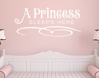 A PRINCESS SLEEPS HERE Sign Wood Wall Girls Room Plaque Chic & Shabby HP Girly 