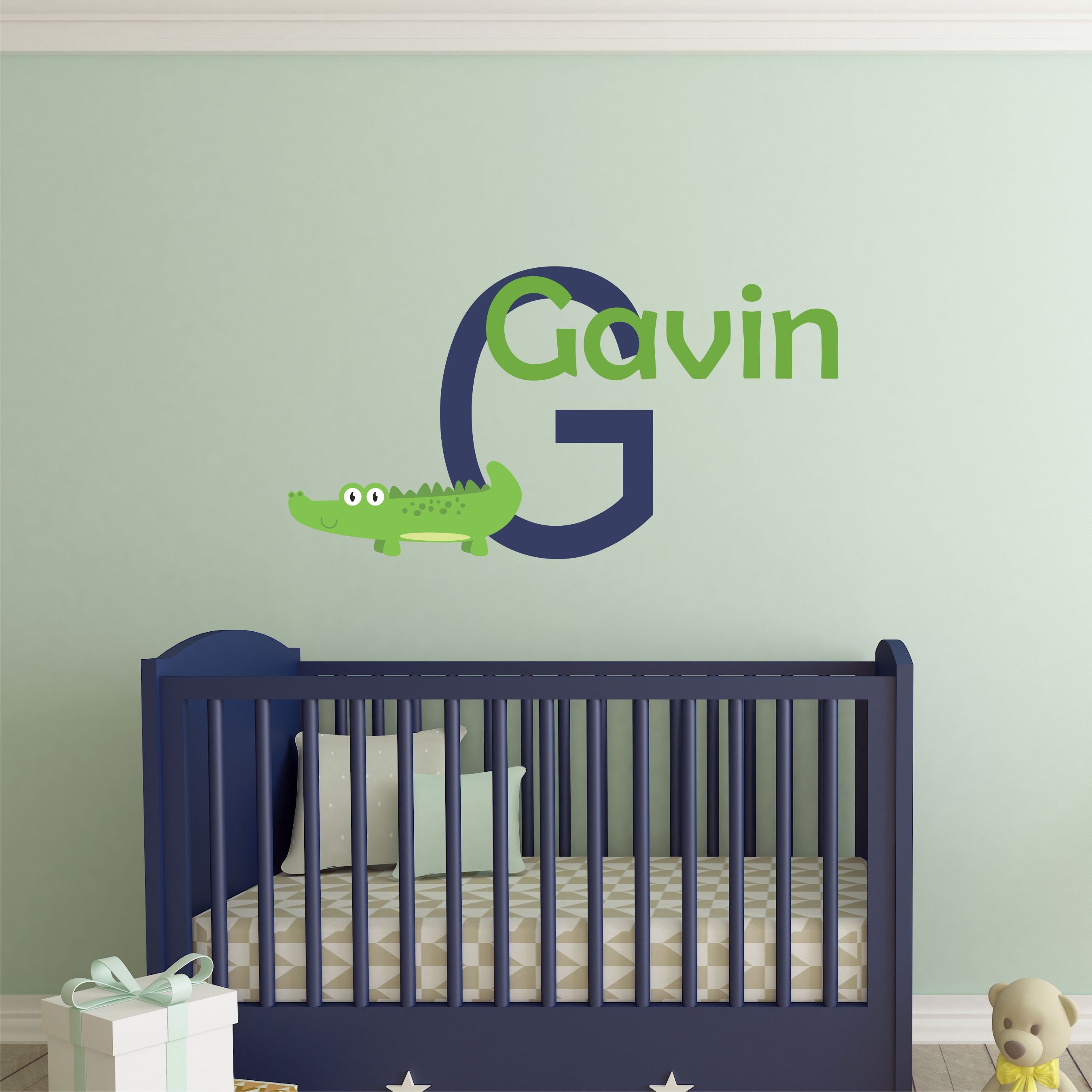 Personalized Name Gator Wall Decal Custom Name Gator Wall Etsy