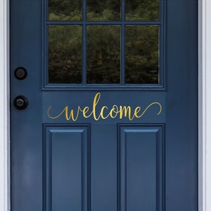 Welcome Door Decal - Front Door Decal - Wall Decor - Vinyl Lettering - Welcome Door Sign - Welcome Vinyl Decal - Front Door Sign Farmhouse