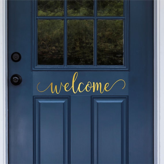 Welcome Door Decal - Front Door Decal - Wall Decor - Vinyl Lettering - Welcome Door Sign - Welcome Vinyl Decal - Front Door Sign Farmhouse