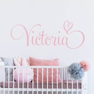 Personalized Wall Decal Girl Name Wall Decal Nursery Wall Decal Personalized Name Decal Vinyl Wall Decal Girls Name Decal Rose Gold Name