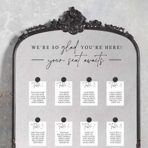 We're so glad you're here your seat awaits - Wedding Seating Chart Header Decal - Seating Chart Header - Our Favorite People Welcome Sign