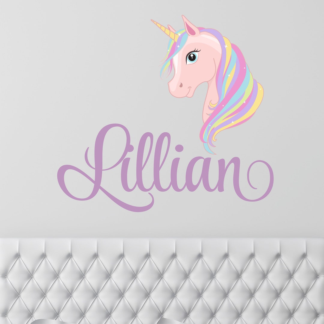 Personalized Name Unicorn Wall Decal Custom Name Unicorn Wall Sticker