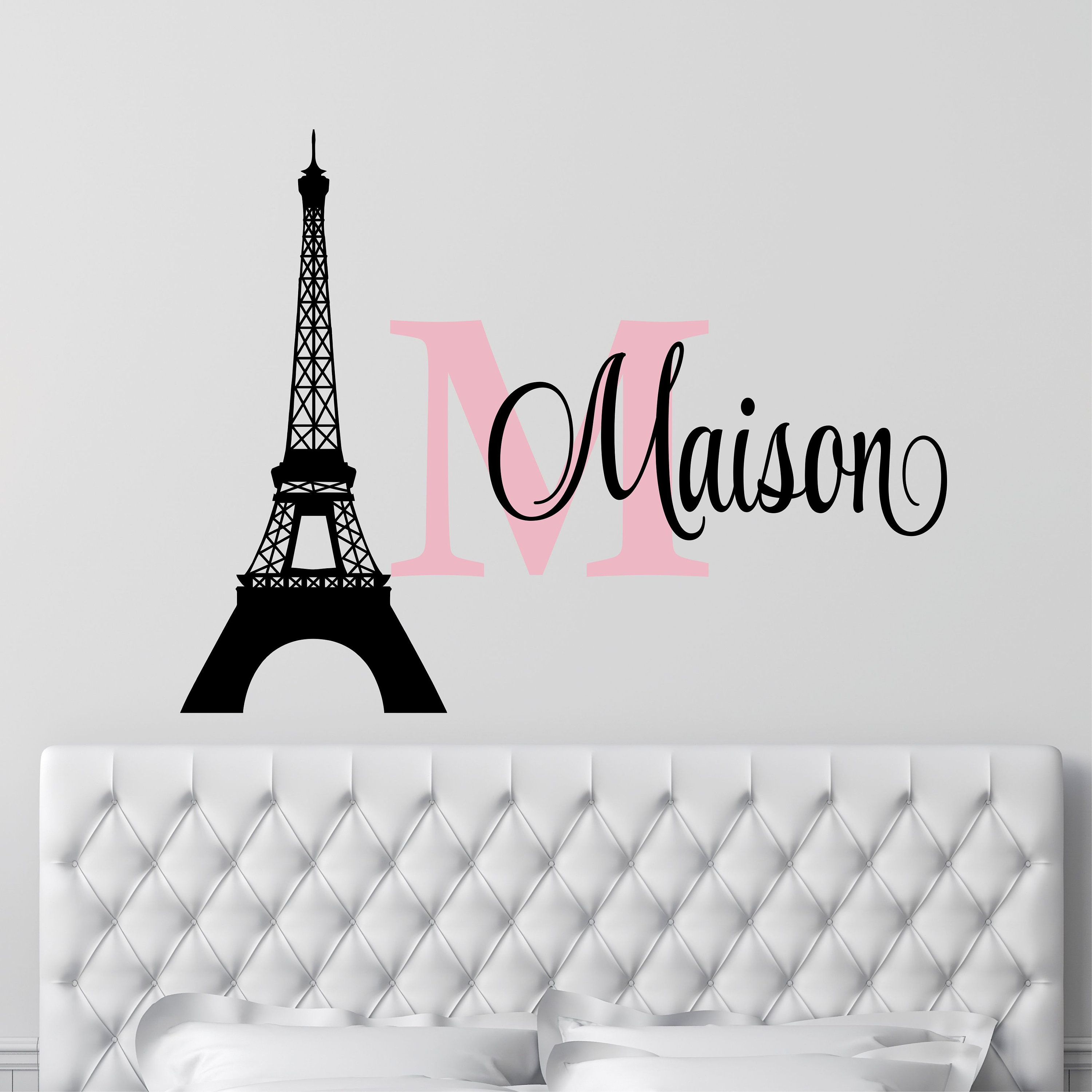 Personalized Name Paris Wall Decal Custom Name Paris Wall Etsy