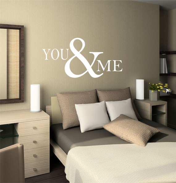 You And Me Wall Decal Mr Mrs Decal Just Married Bedroom Wall Decal Wall Quotes Wall Decor Vinyl Lettering Love Wall Decal