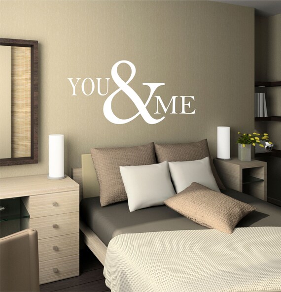 You And Me Wall Decal Mr Mrs Decal Just Married Bedroom Wall Decal Wall Quotes Wall Decor Vinyl Lettering Love Wall Decal