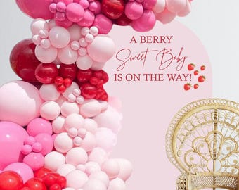 A Berry Sweet Baby is on the way Decal - Berry Sweet Baby Backdrop - A Berry Sweet Baby Shower Backdrop - Berry Sweet Girl - Cherry on top