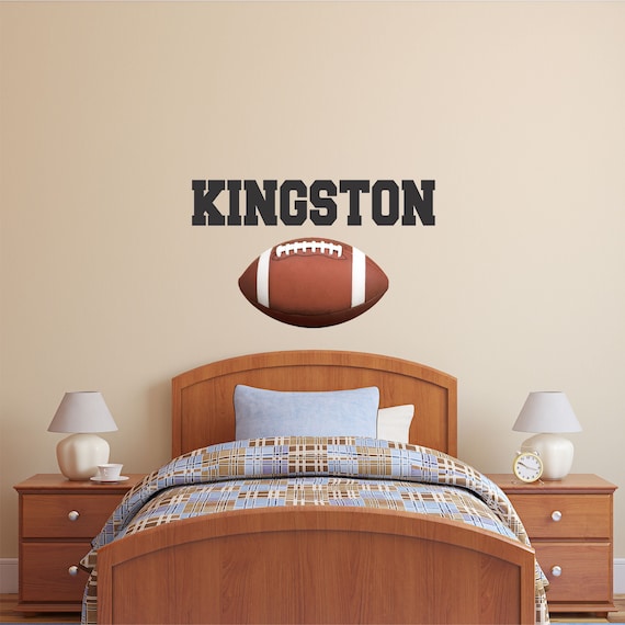 personalized name football wall decal custom name football | etsy