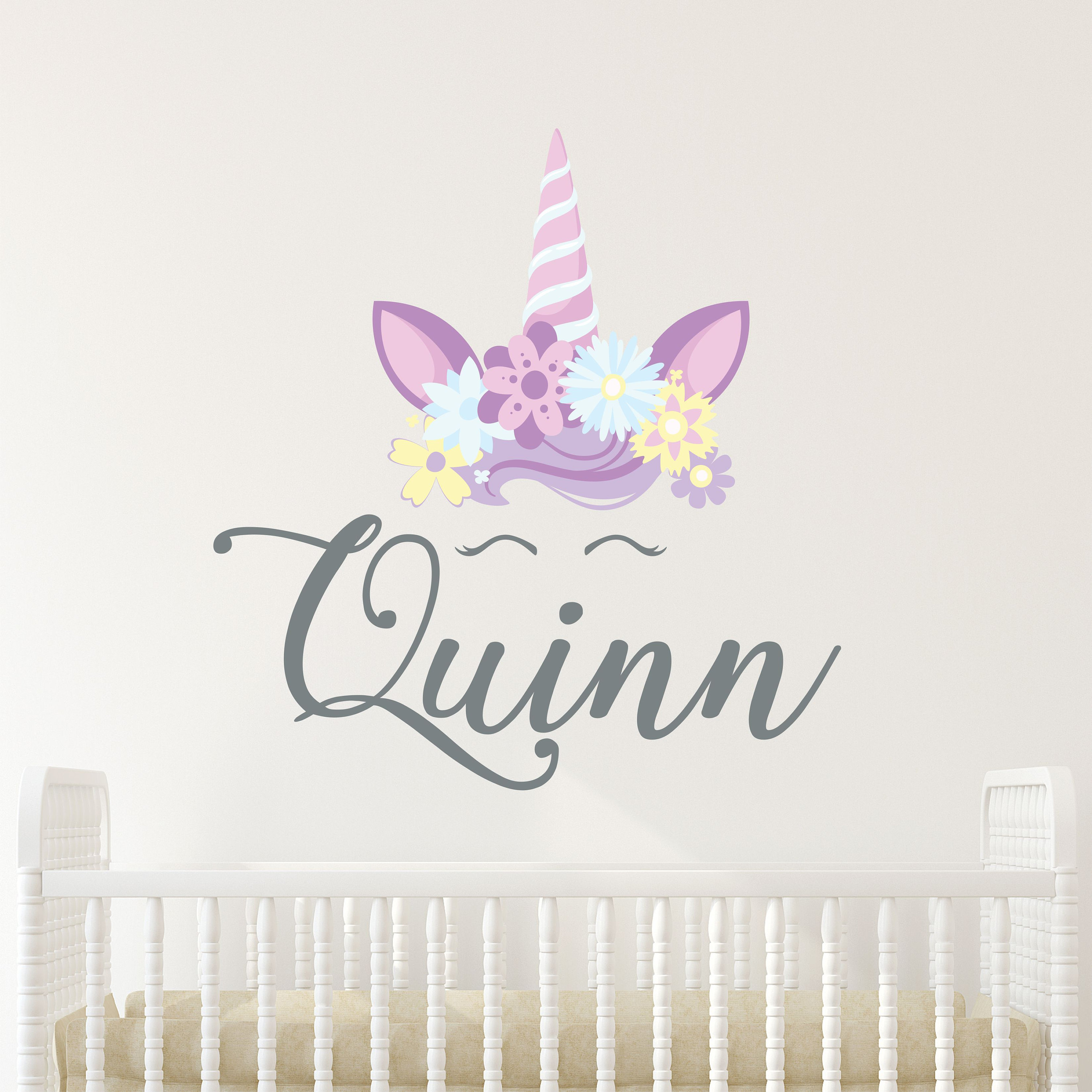 Unicorn Wall Decal Personalized Name Custom Name Unicorn Etsy