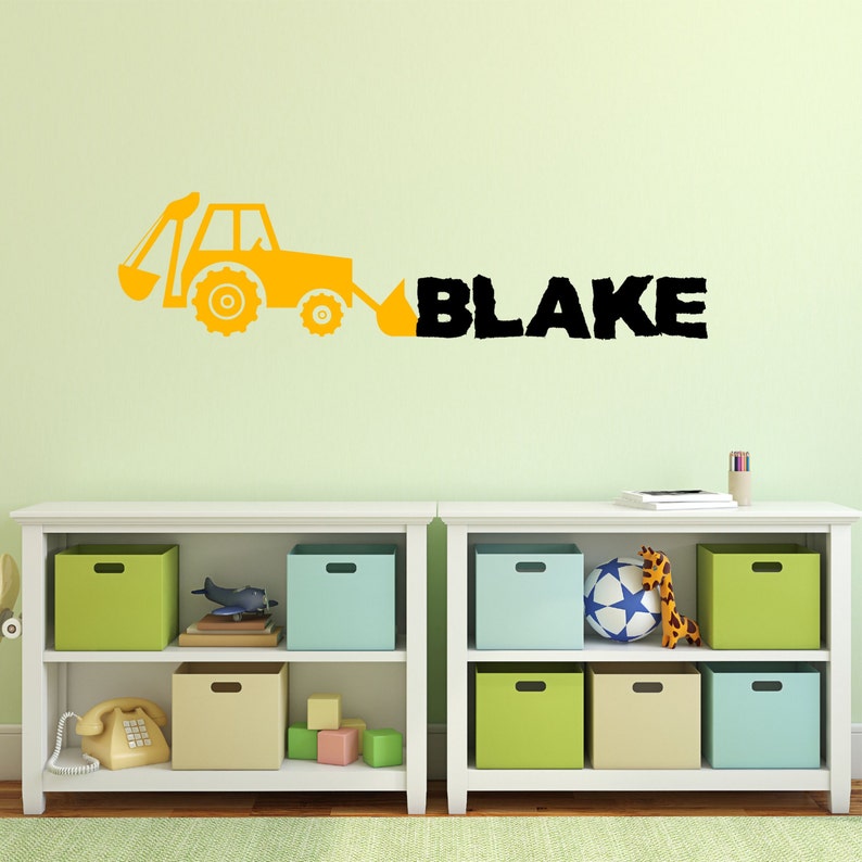 Personalized Name Construction Wall Decal - Custom Name Construction ...