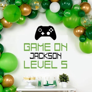 Video Gamer Birthday Decal - Gamer Birthday Party Backdrop - Birthday Sign for Balloon Arch - Personalized Video Gamer Birthday Sticker
