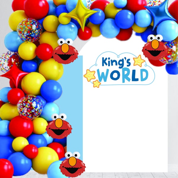 World Birthday Party - Happy Birthday Backdrop - World Theme Birthday Sticker for Balloon Arch - ABC Birthday Sticker - Street Party -