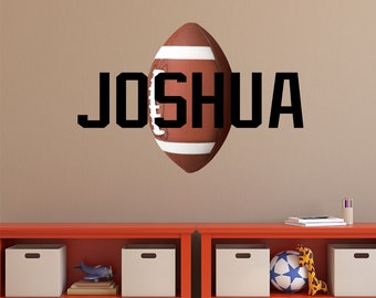 Personalized Name Football Wall Decal - Custom Name Football Wall Sticker - Vinyl Decal Monogram Girls Boys Room - Nursery Wall Decor