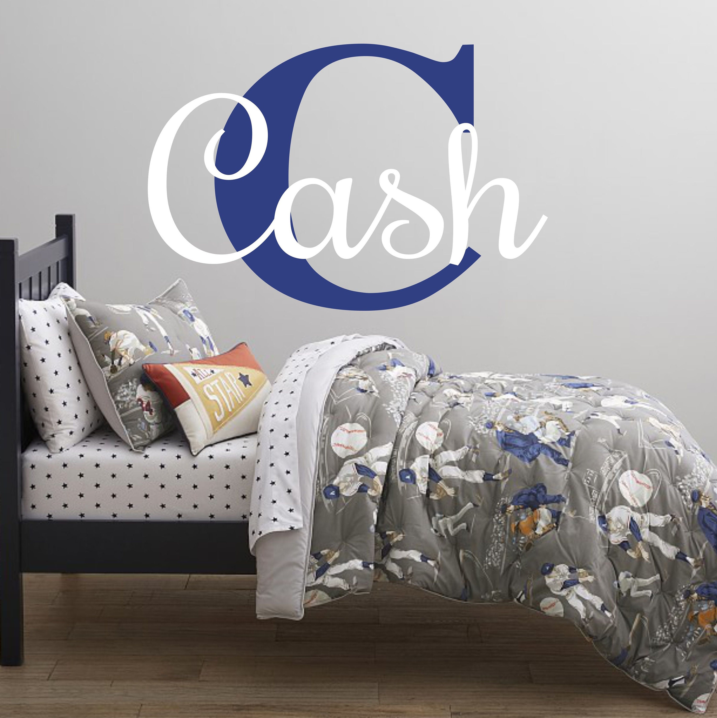 Name Wall Decal Teen Boys Room Decor Baby Boy Nursery Name Decal ...