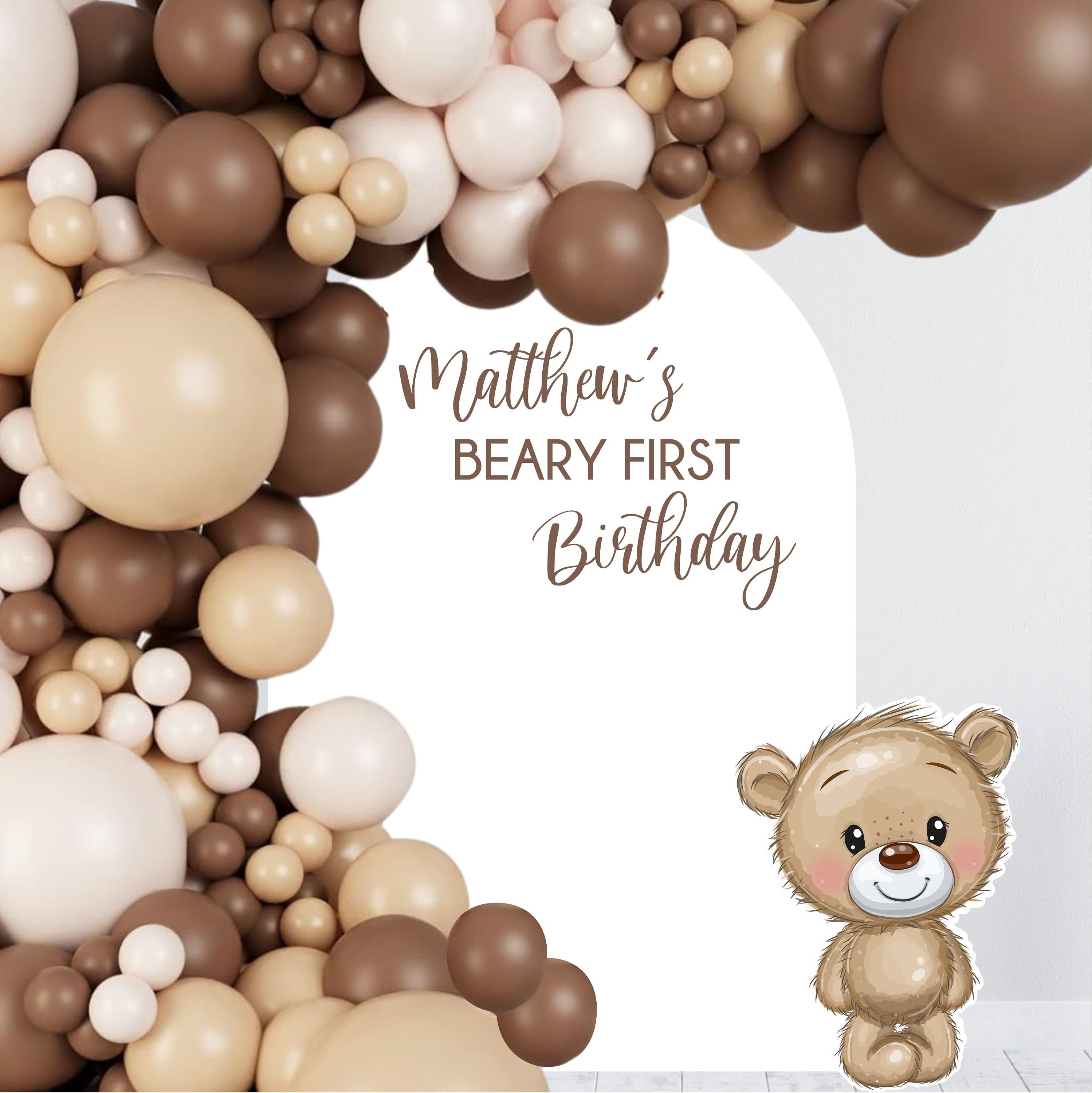 Beary First Birthday Decal Beary 1st Theme Birthday Party Backdrop First Birthday for Balloon Arch Birthday Sticker for
