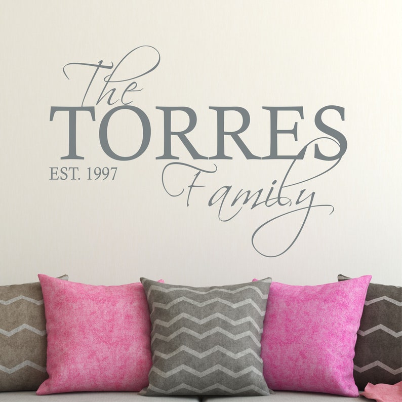 Personalized Family Name Wall Decal Custom Family Name Vinyl Etsy