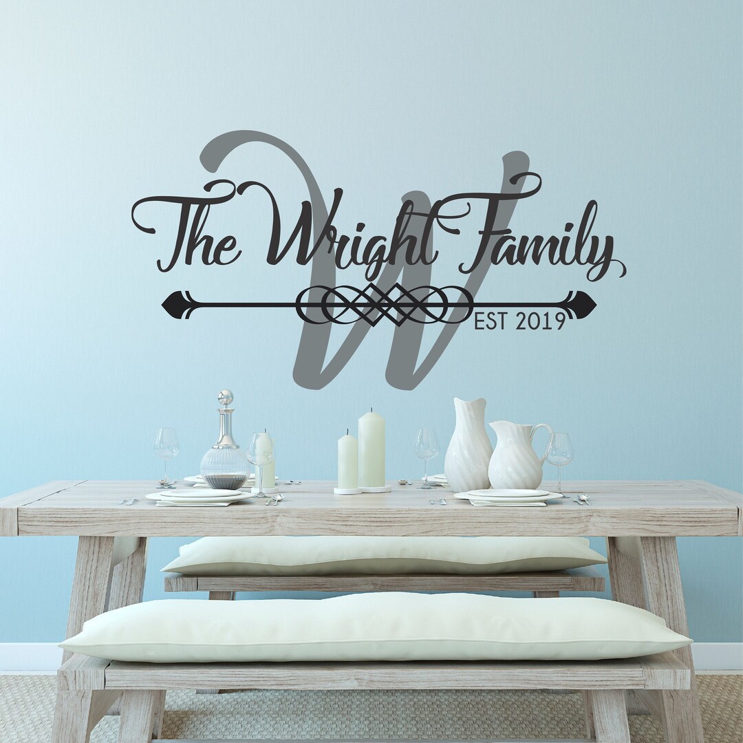 Personalized Family Name Wall Decal - Custom Family Name Vinyl Wall ...