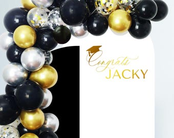 Graduation Decal - Graduation Party Backdrop - Congrats Grad for Balloon Arch - Personalized Graduation Decoration - Graduation Sign - Party