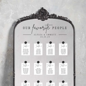 Our Favorite People Seating Chart Decal - Wedding Seating Chart Header Decal for Mirror - Our Favorite People Welcome Sign - Wedding Welcome